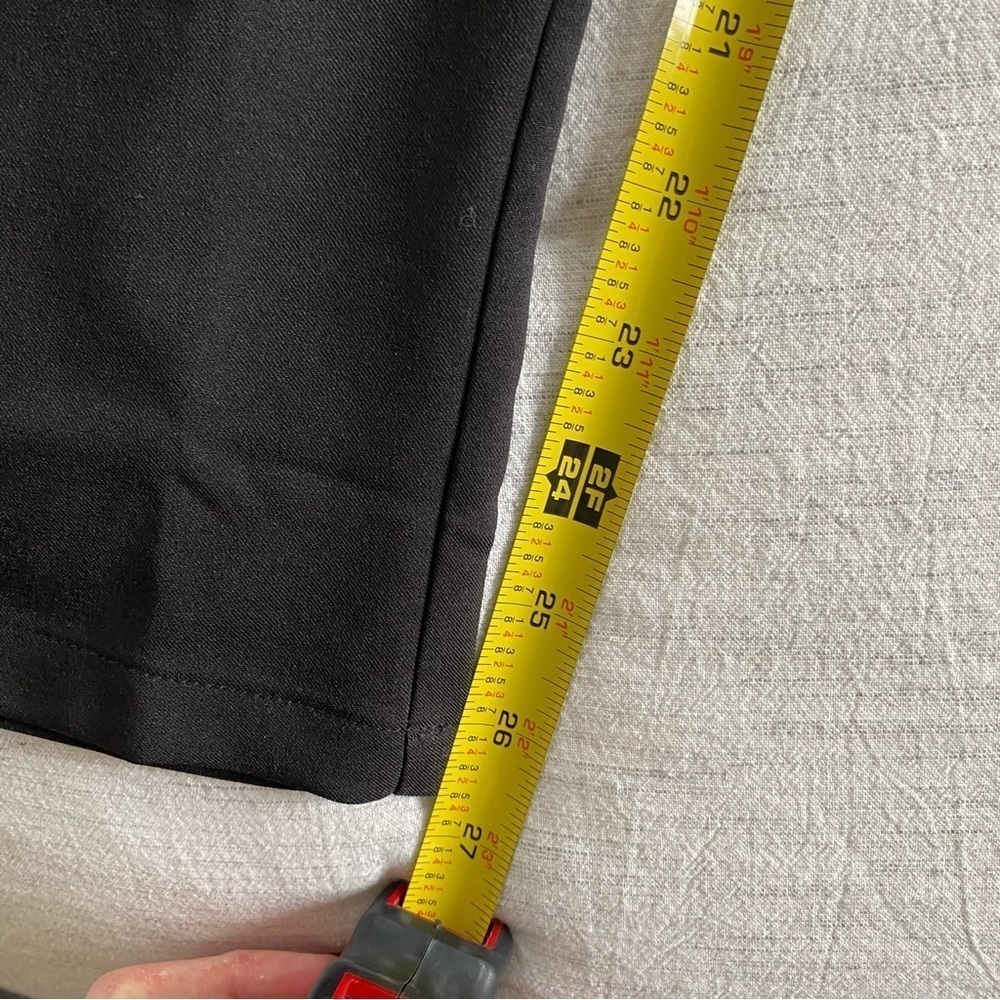 Black Paper Bag High Waist Tie Trouser Pants Straight Leg Work Casual Small - Picture 6 of 8